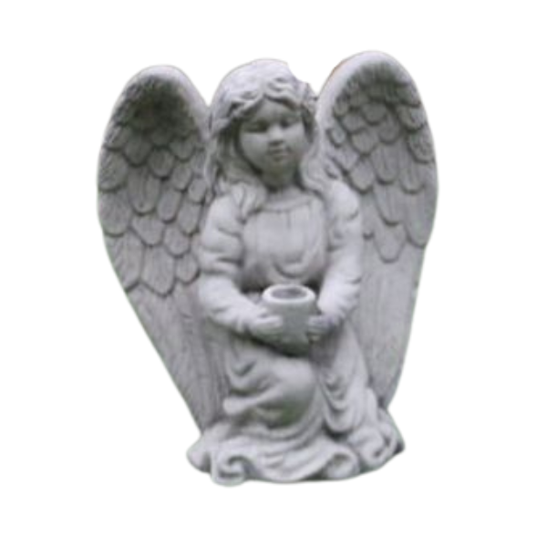 Sitting Angel Holding Cup Statue