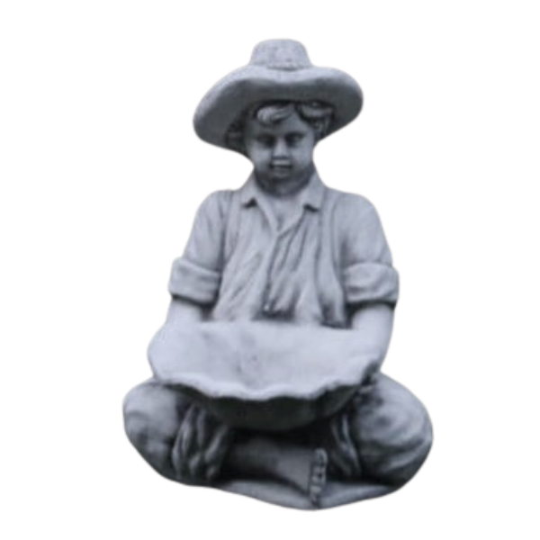 Sitting Dish Boy Statue Statue  