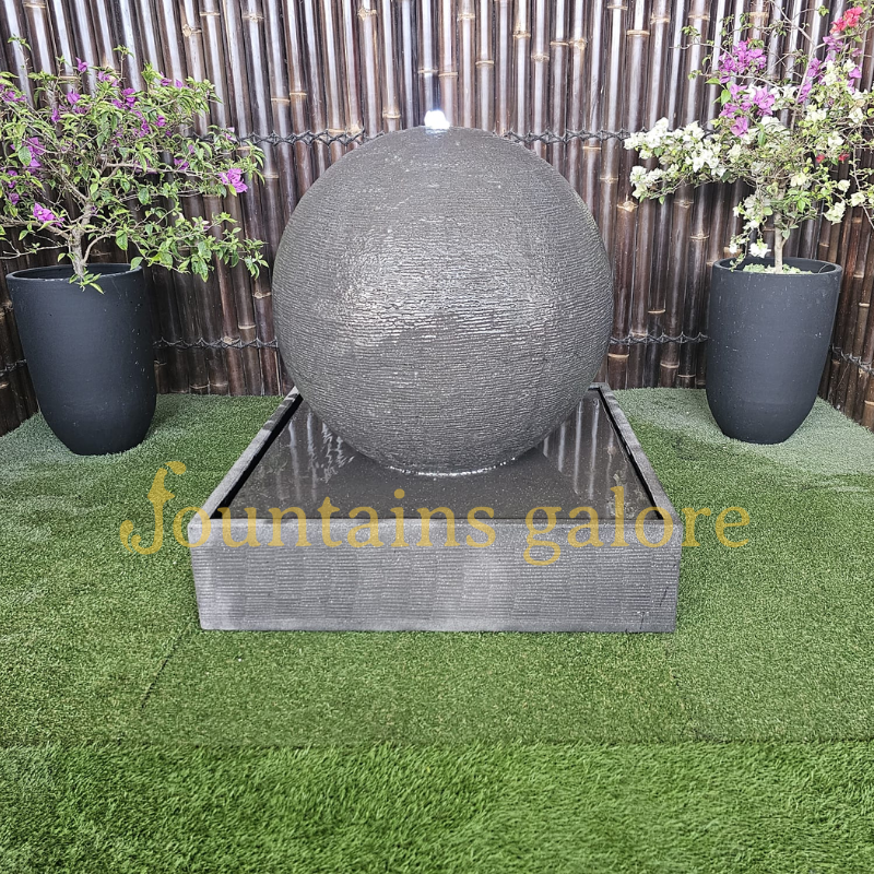 Luna Ball Fountain – Large Water Feature Grey Standard (240V)