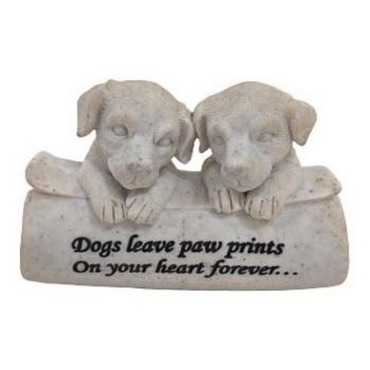 Two Dog Plaque Statue Statue  