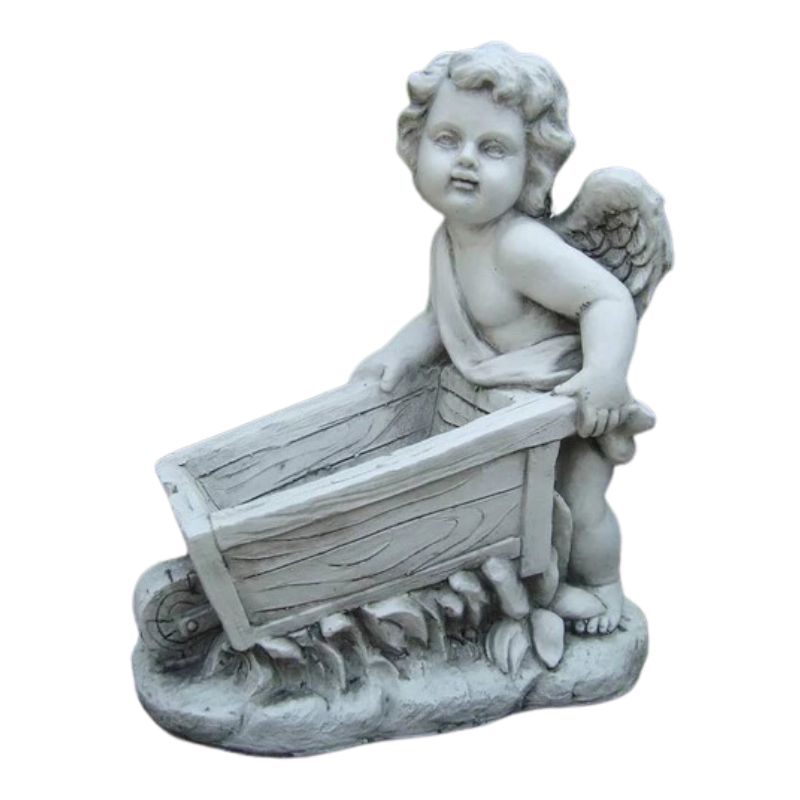 Angel Statue with Wheelbarrow Statue  