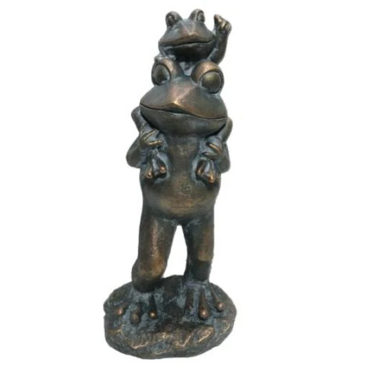 Piggyback Frog Statue Statue  