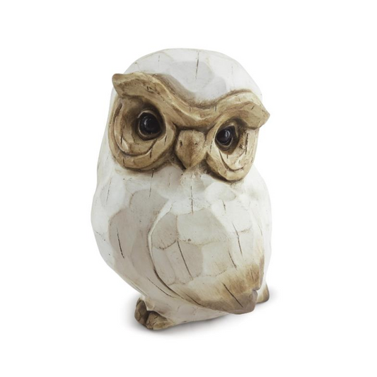 Owl Standing Medium - Cream Statue  