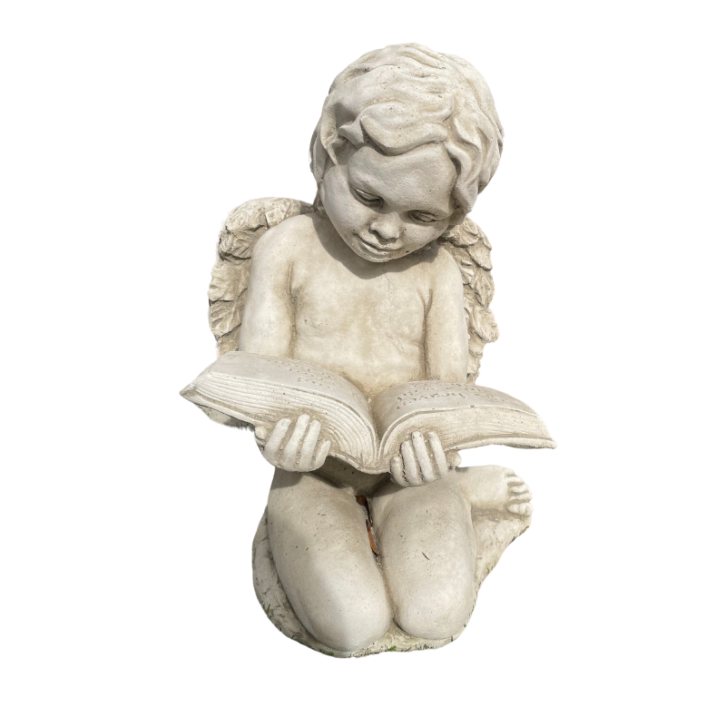 Reading Cherub Statue Statue Sandstone Wash 