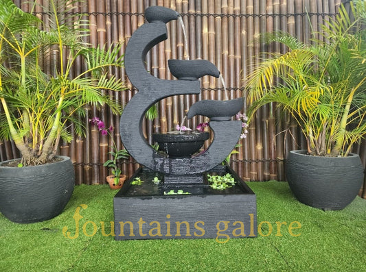 Streaming Cascade Fountain Water Feature Standard (240V) Charcoal