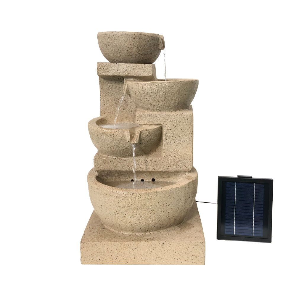 4 Tier Cascading Bowls Solar Fountain