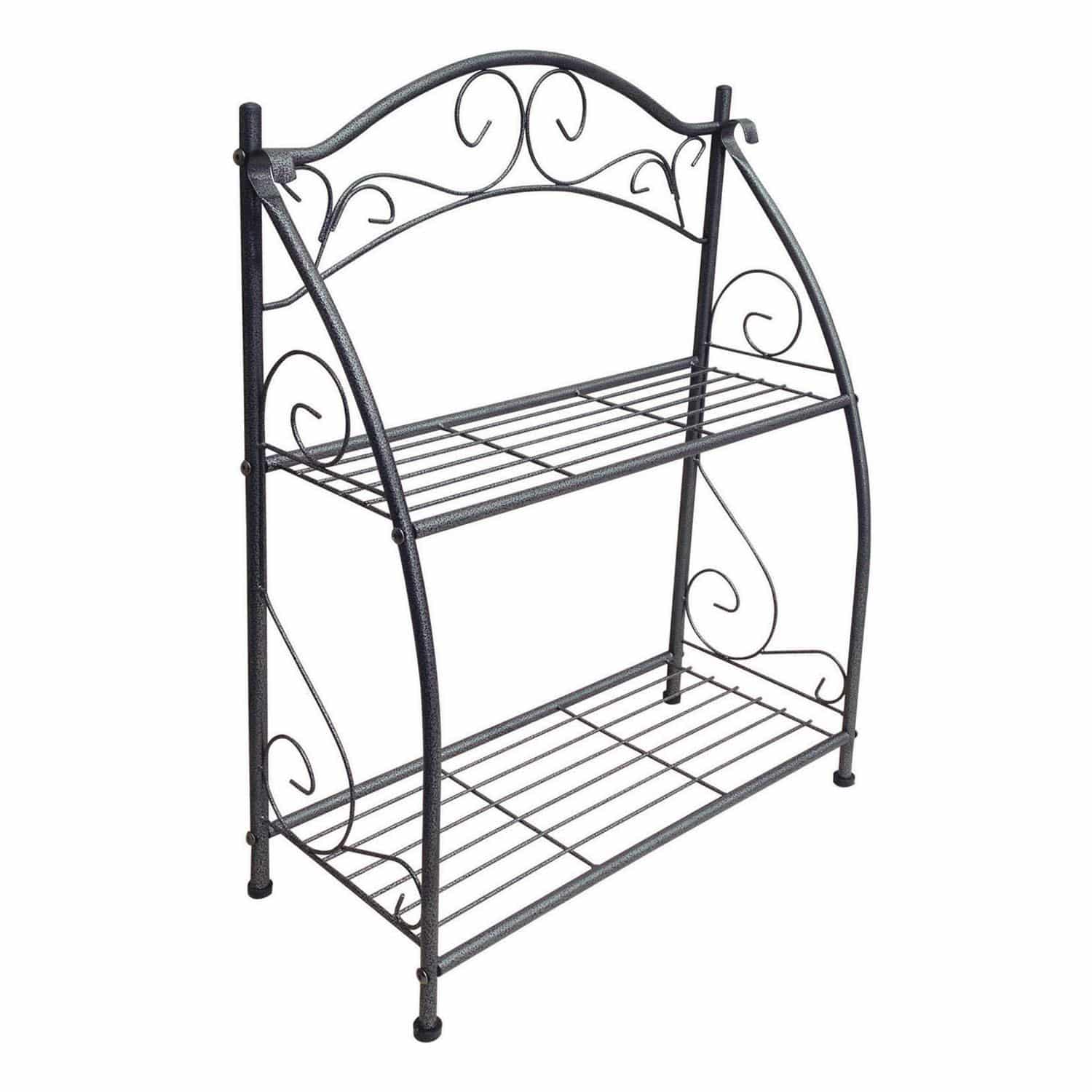 Plant Stand 2 Shelf – Hammertone Finish Decor