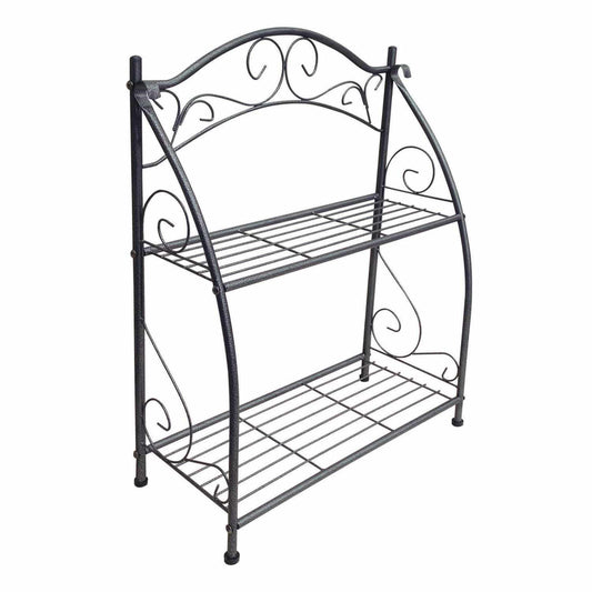 Plant Stand 2 Shelf – Hammertone Finish Decor