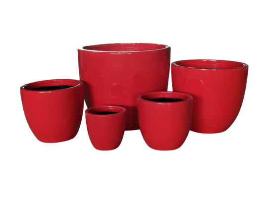 Tall Egg Decor Pot Pot 17x17 Gloss F1 Red
