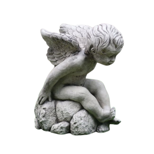 Peering Cherub Statue Statue  