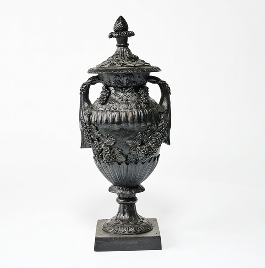 Urn with Grapes Black Urn