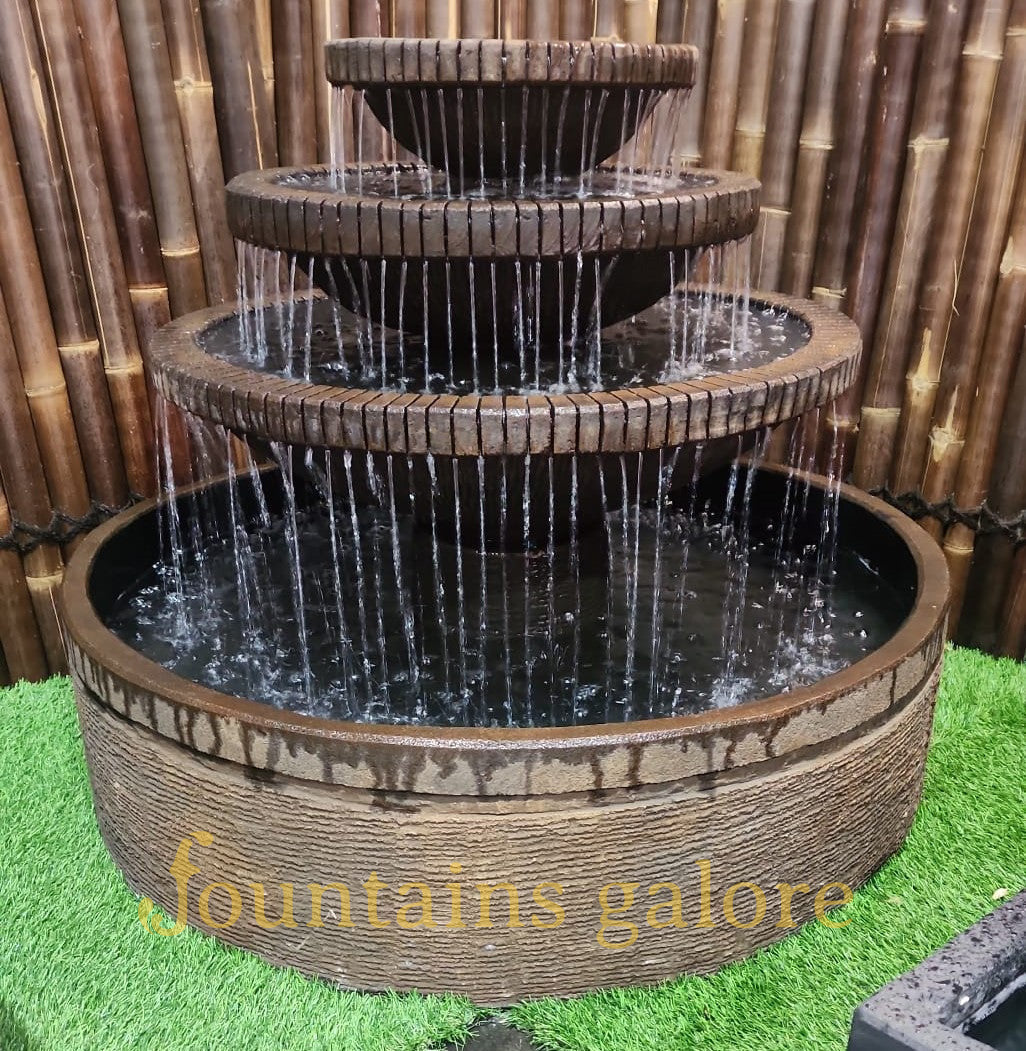 Aqua Falls Fountain Water Feature Standard Rust