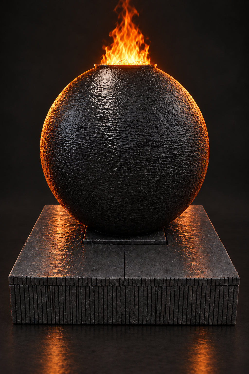 XLarge Luna Sphere Of Flames Water Feature Charocal