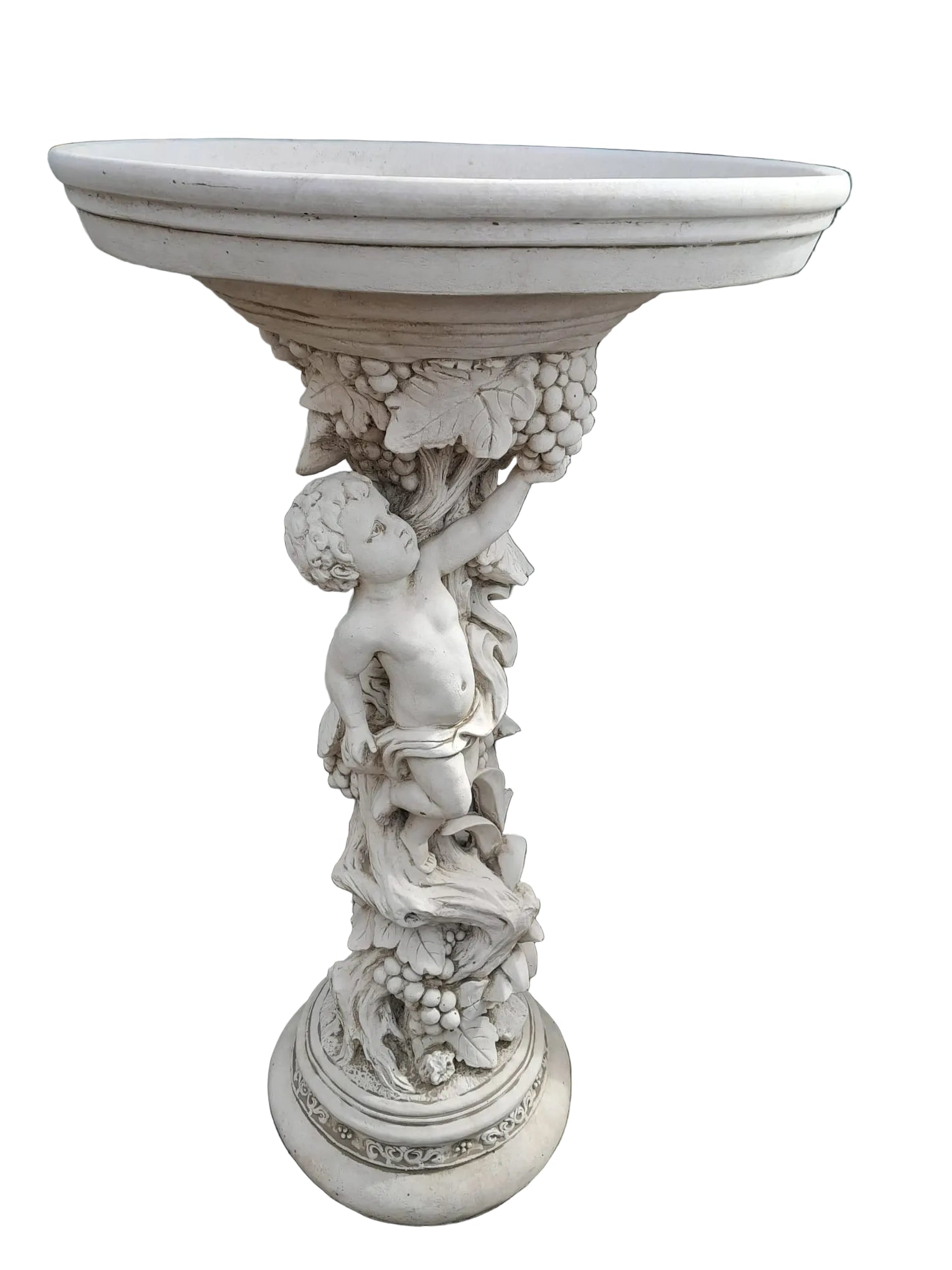Medium Single Cherub Birdbath Bird Bath Sandstone Wash