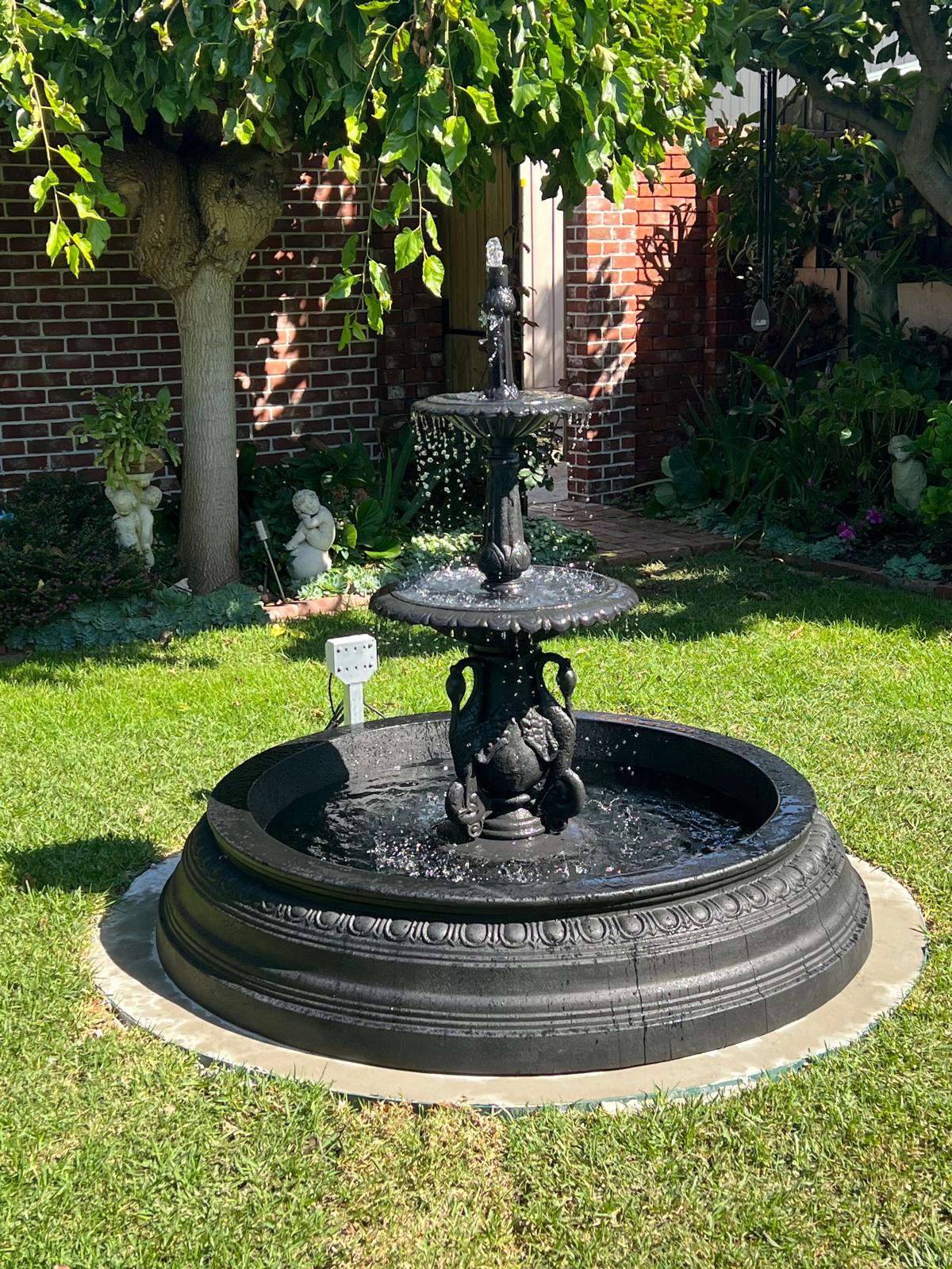 Two Tier Heron Fountain Water Feature