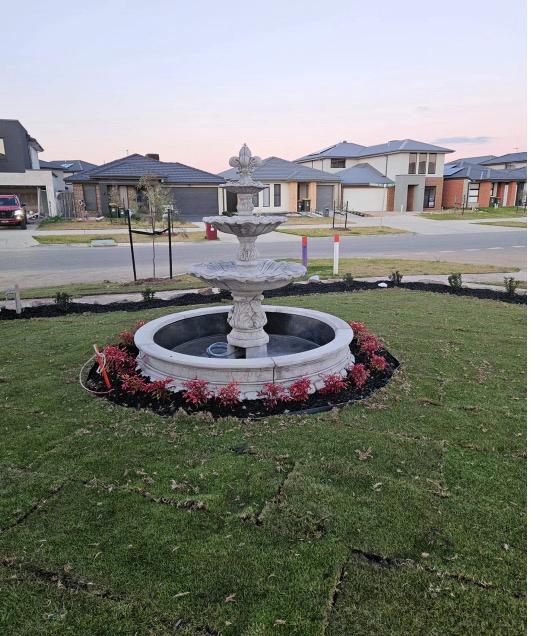 Three Tier Milano Fountain Water Feature w/ Pump. BYO Pond Grey