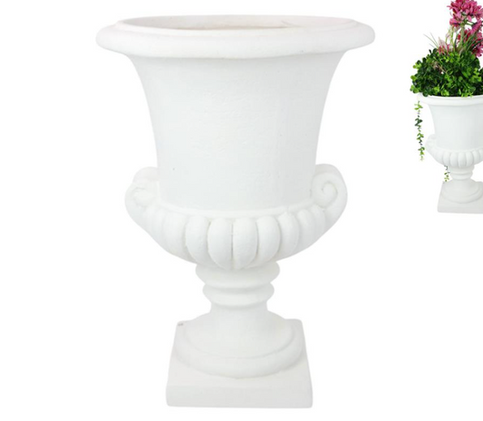 White Garden Urn Urn and Pedestal