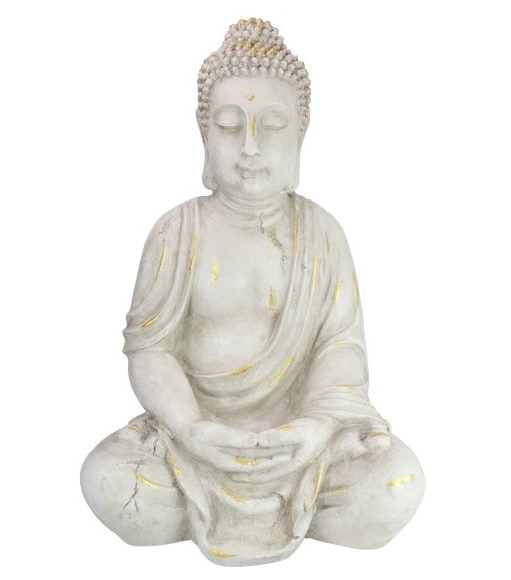 White & Gold Rulai Buddha Statue