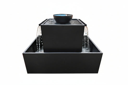 Contempo Square Fountain- New Product 2026 Water Feature Black-powder coating
