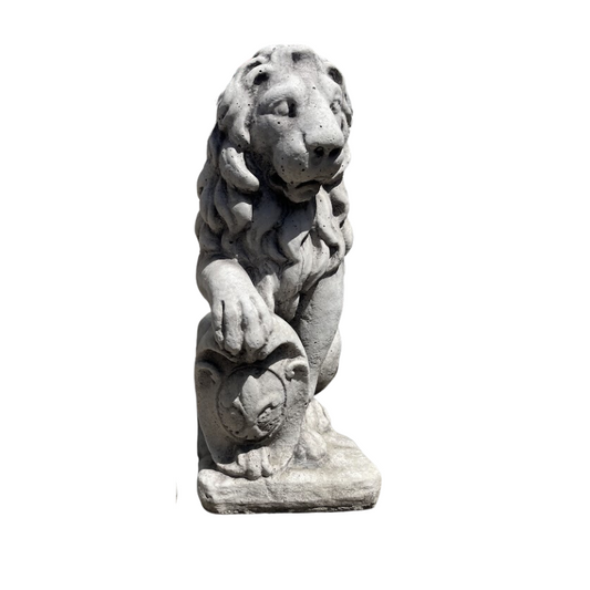 Shield Lions Statue Left 