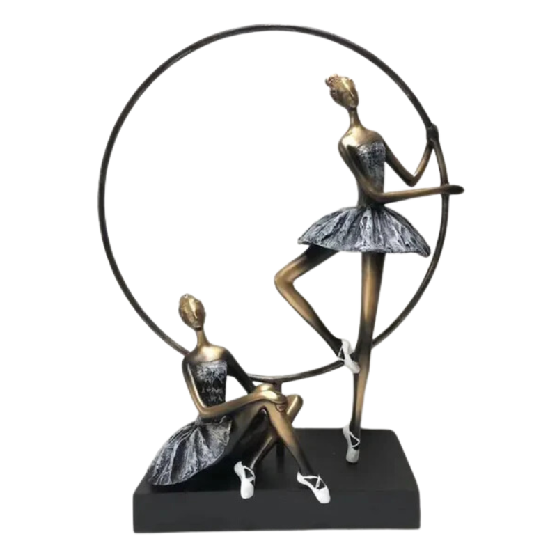 White Ballet Duo Statue Statue  