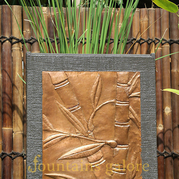 Bamboo Copper Wall Fountain Water Feature  
