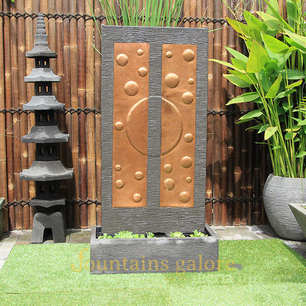Bubble Copper Wall Fountain Water Feature Standard Grey