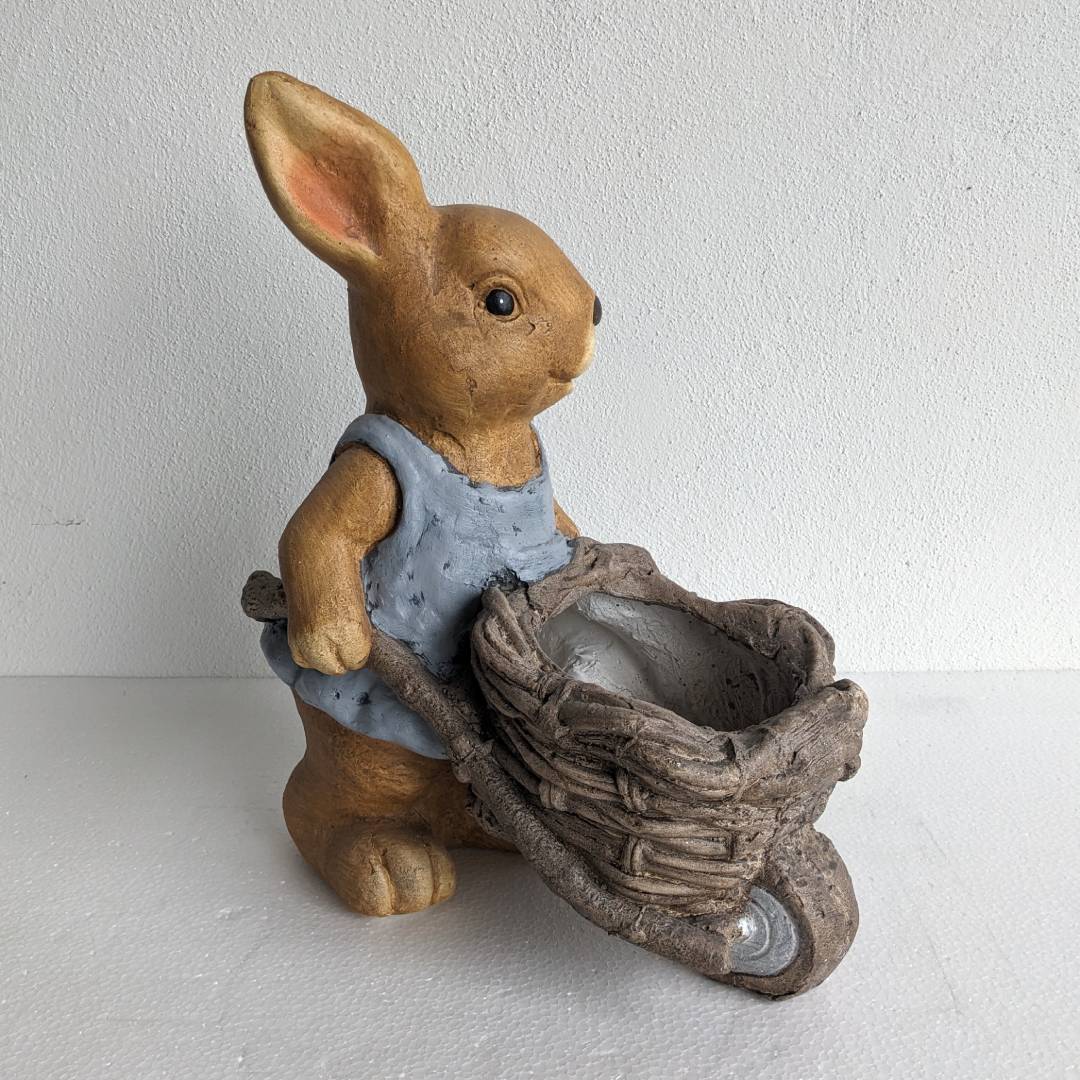 40cm Bunny Wheelbarrow Planter Pots & Planters