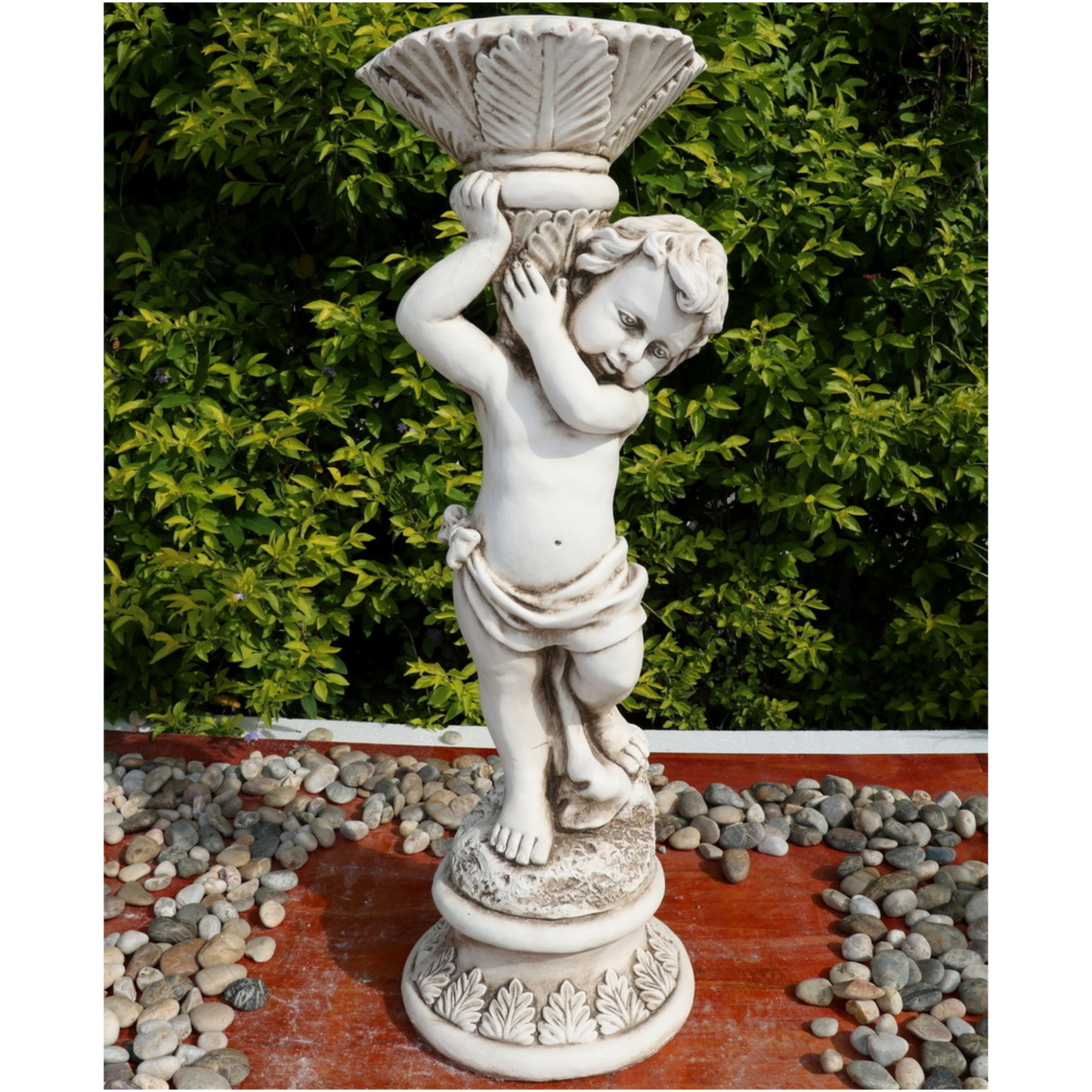 Boy with Planter Statue Statue
