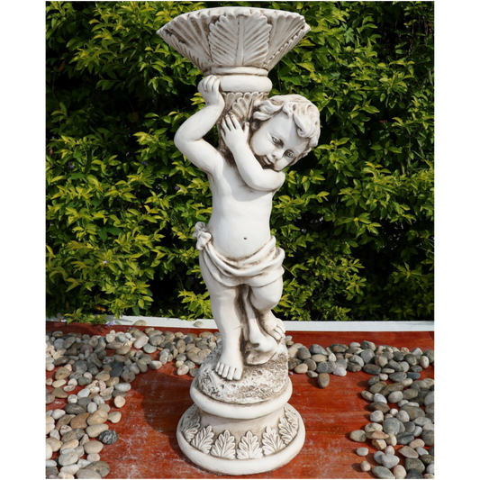 Boy with Planter Statue Statue