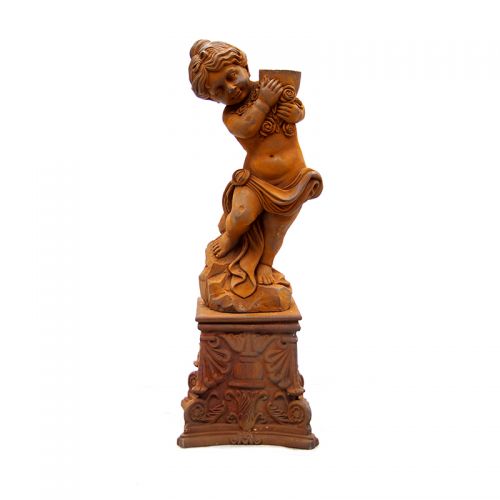Girl Holding Urn on Tudor Base   