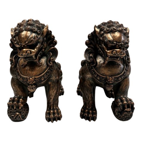 Statue Gargoyle Guardian Lions Set of 2 Statue  