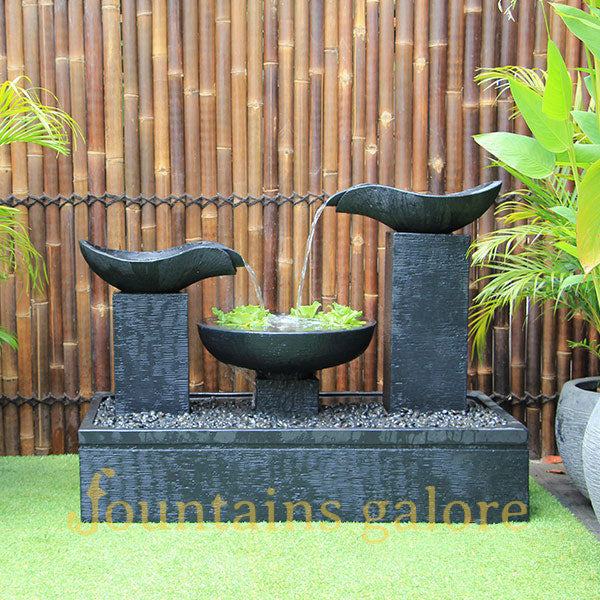 Double Wave Fountain Water Feature Charcoal Standard (240V)