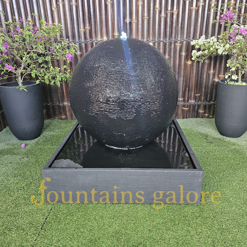 Luna Ball Fountain – Large Water Feature Charcoal Standard