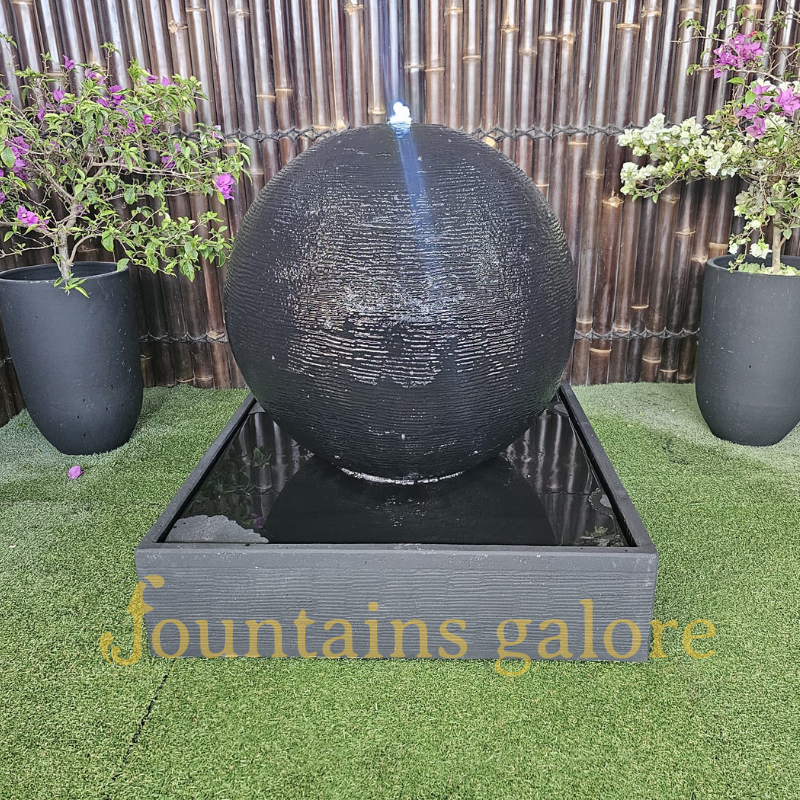 Luna Ball Fountain – Large Water Feature Charcoal Standard (240V)