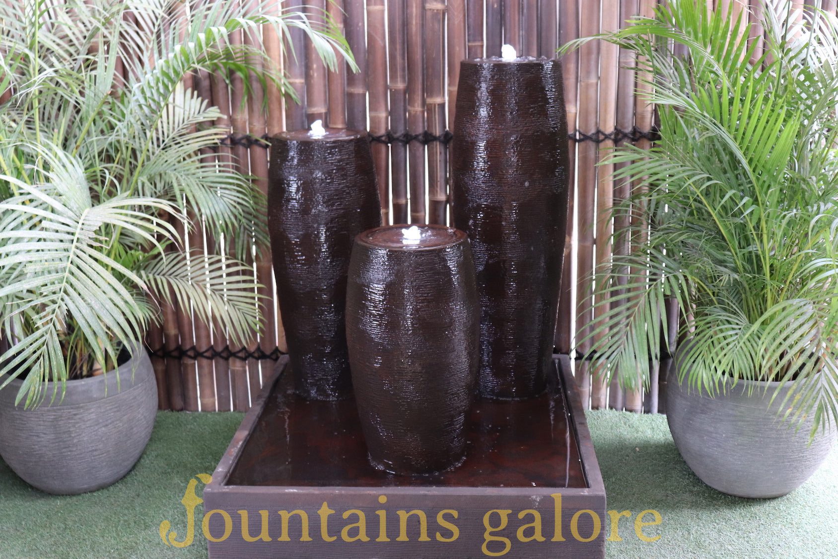 Triple Cigar Fountain Water Feature  