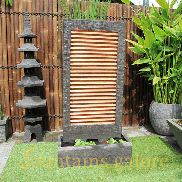 Zig Zag Copper Wall Fountain Water Feature  