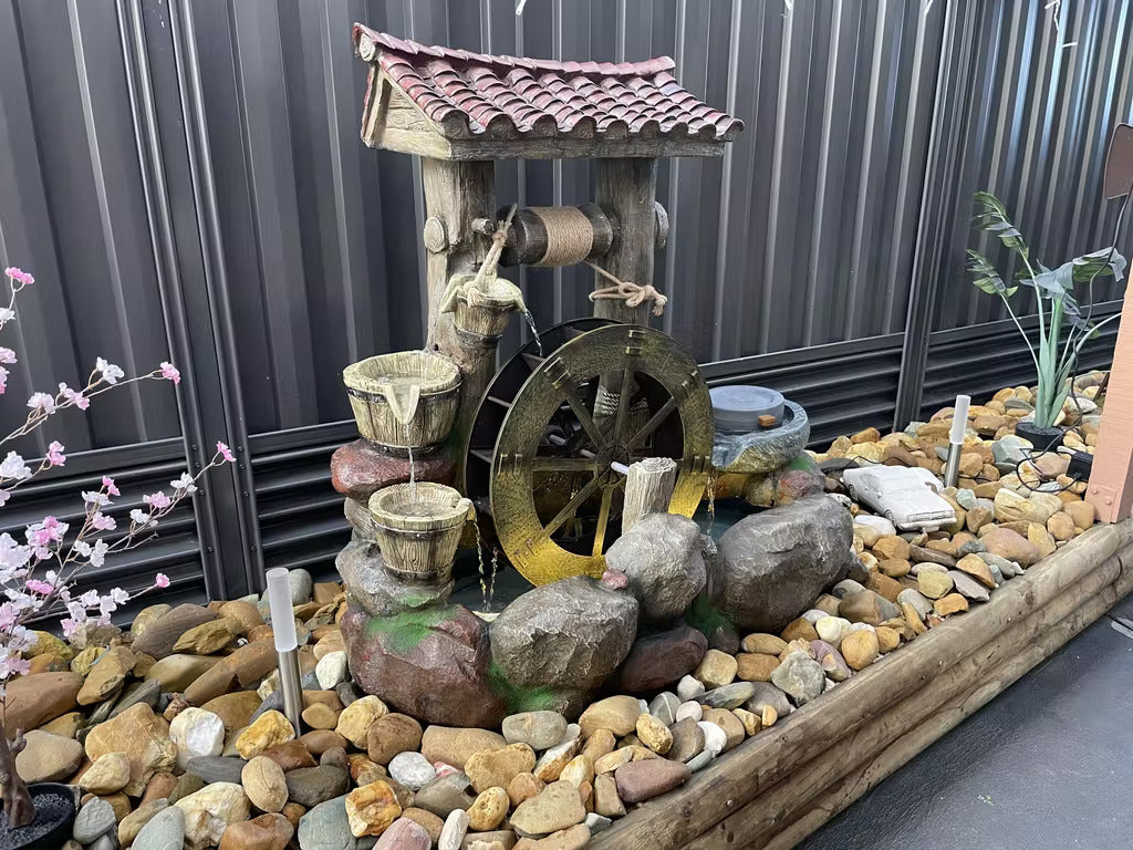 Bavarian Water Wheel Fountain Water Feature  