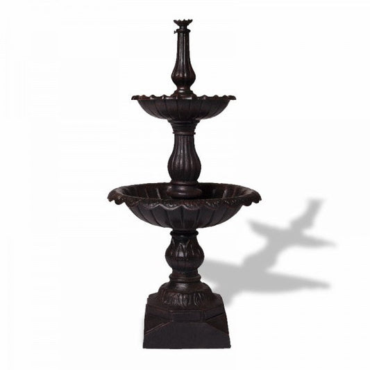 Two Tier Lisbon Fountain Water Feature No Pump (Black) 