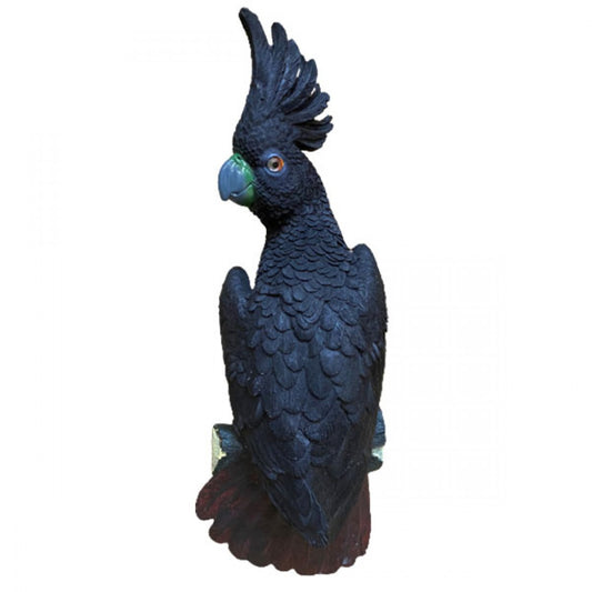 Black Parrot on Wall Plaque Statue  
