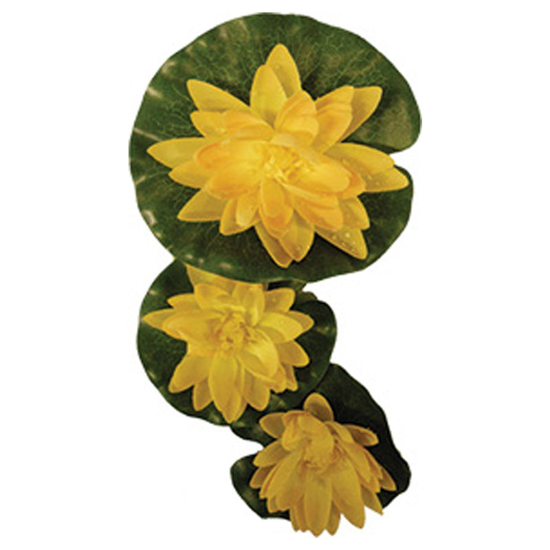 Decorative Floating Lilies Set of 3 Accessory Yellow 