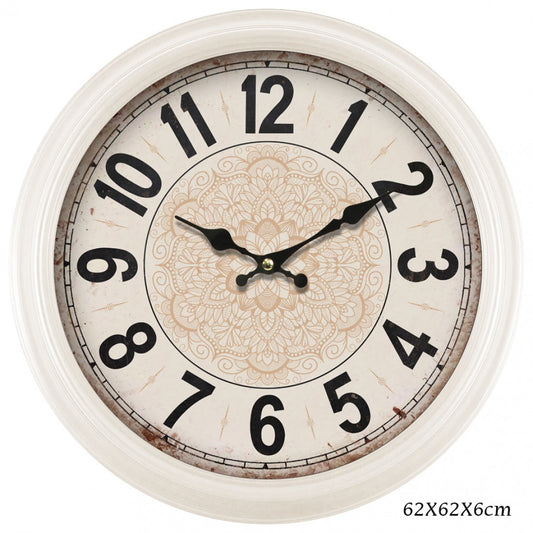 Cream Mandala Clock Decor  