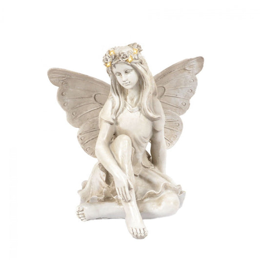Sitting Angel with LED Statue  