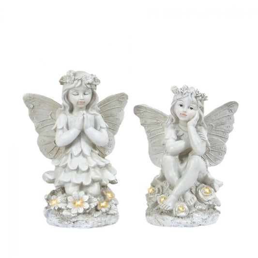 Angels with Halos w/ LED Light Statue  