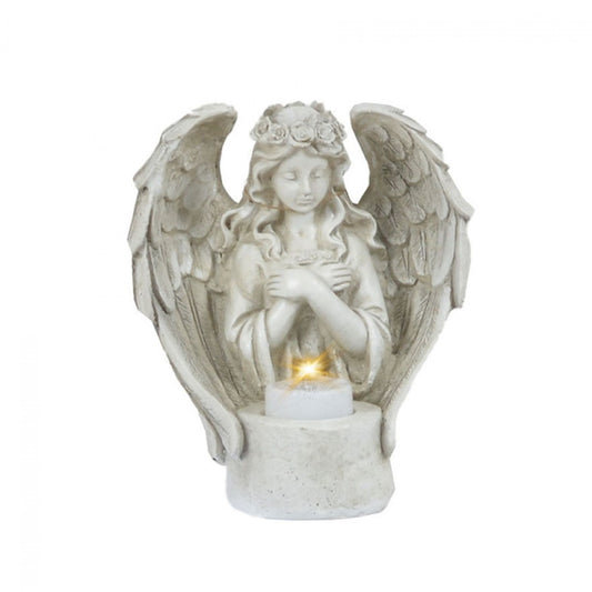 Winged Angel with T-Light Holder Statue  