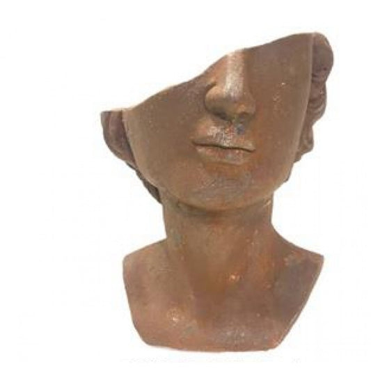 Human Face Pot Statue  