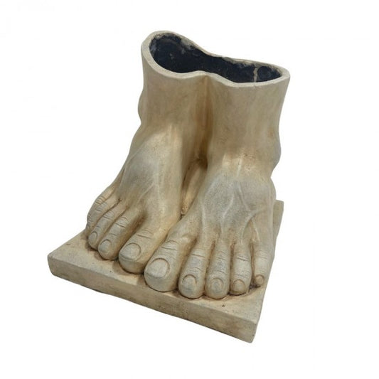 Magnesium Oxide Foot-Shaped Pot Statue  