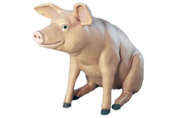 Pig Sitting Large Fibreglass Statue