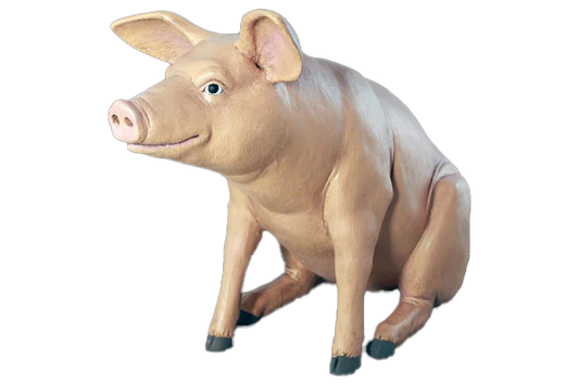 Pig Sitting Large Fibreglass Statue