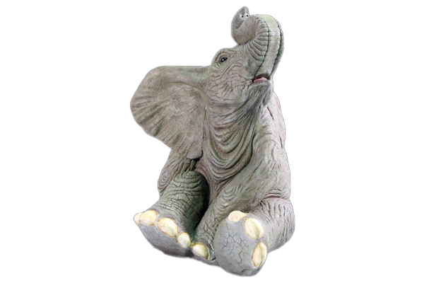 Baby Elephant Sitting Fibreglass Statue